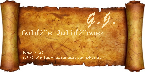 Gulás Juliánusz névjegykártya